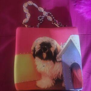 Bright Pink Dog Print Small Pets Tote Bag